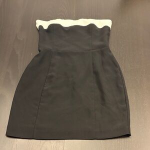 Amanda Uprichard Strapless Black and White Mini Dress